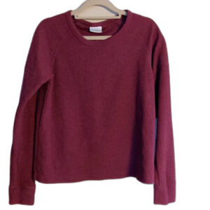Columbia purple waffle shirt baselayer Sz. S winter cotton plum